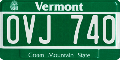 VT license plate OVJ740