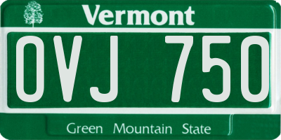 VT license plate OVJ750