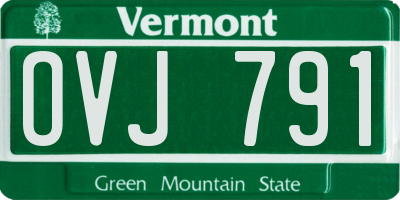 VT license plate OVJ791