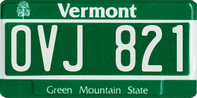 VT license plate OVJ821