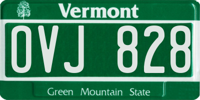 VT license plate OVJ828