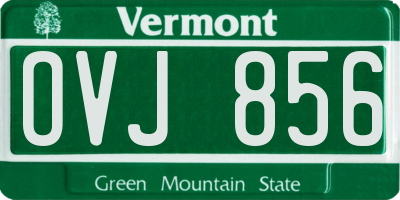 VT license plate OVJ856