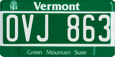 VT license plate OVJ863