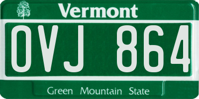 VT license plate OVJ864