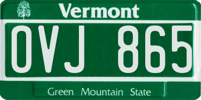 VT license plate OVJ865