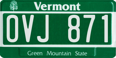 VT license plate OVJ871