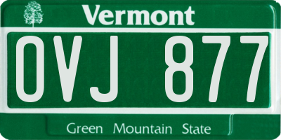 VT license plate OVJ877