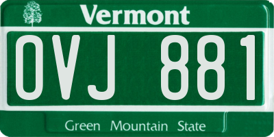 VT license plate OVJ881