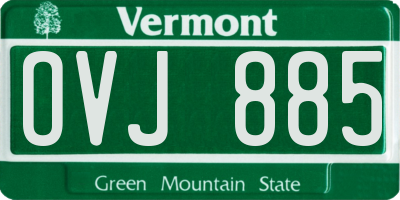 VT license plate OVJ885