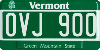 VT license plate OVJ900