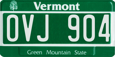 VT license plate OVJ904