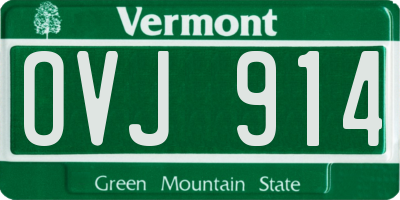 VT license plate OVJ914