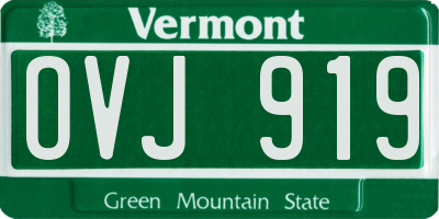 VT license plate OVJ919
