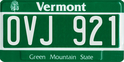 VT license plate OVJ921