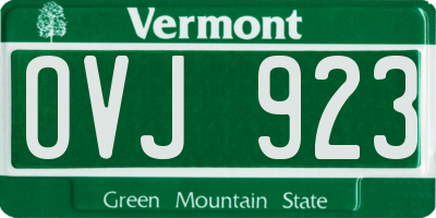 VT license plate OVJ923