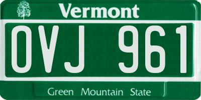 VT license plate OVJ961