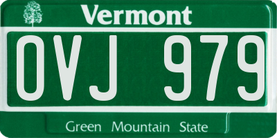 VT license plate OVJ979