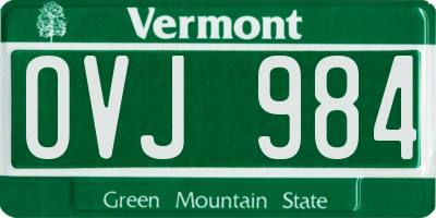 VT license plate OVJ984