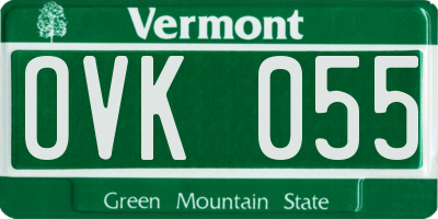 VT license plate OVK055