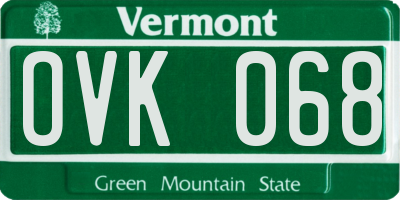VT license plate OVK068
