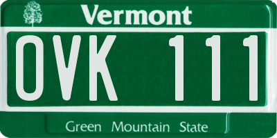 VT license plate OVK111