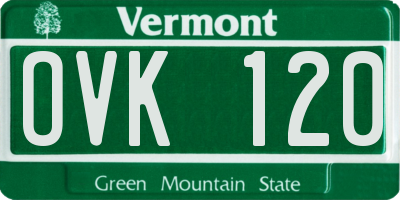 VT license plate OVK120