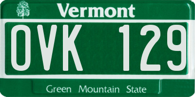 VT license plate OVK129