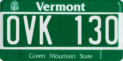 VT license plate OVK130