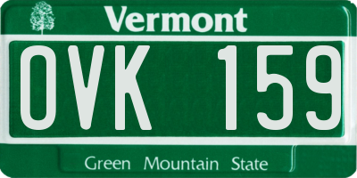 VT license plate OVK159
