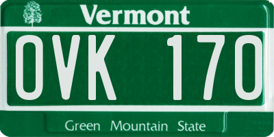 VT license plate OVK170