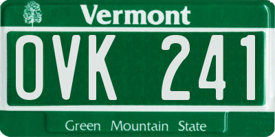VT license plate OVK241