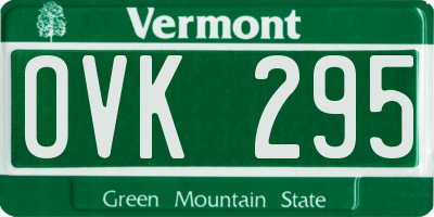 VT license plate OVK295