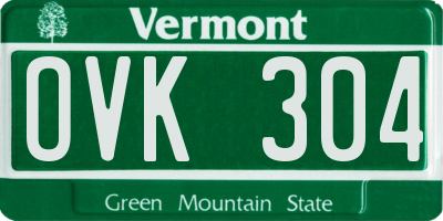 VT license plate OVK304