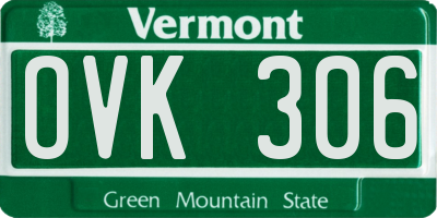 VT license plate OVK306