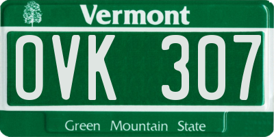 VT license plate OVK307