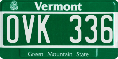 VT license plate OVK336