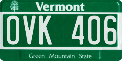 VT license plate OVK406
