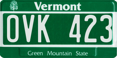 VT license plate OVK423