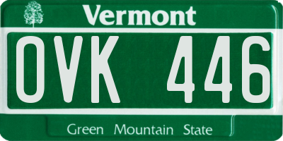 VT license plate OVK446