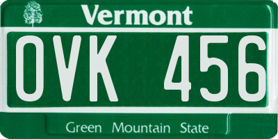 VT license plate OVK456
