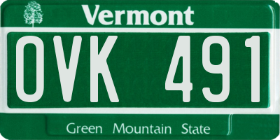 VT license plate OVK491