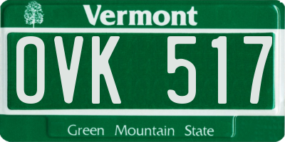 VT license plate OVK517