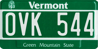 VT license plate OVK544