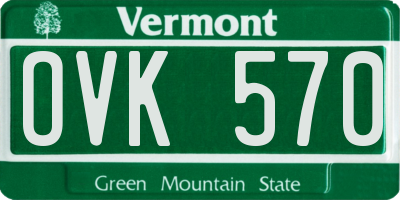 VT license plate OVK570