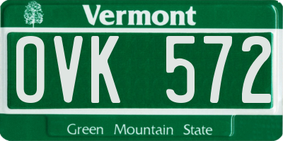 VT license plate OVK572