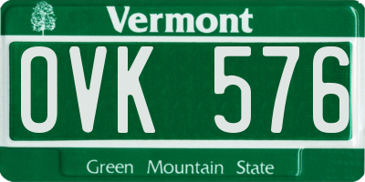 VT license plate OVK576