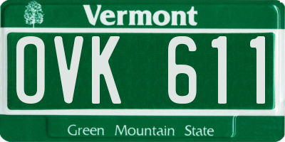 VT license plate OVK611