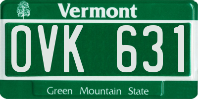 VT license plate OVK631