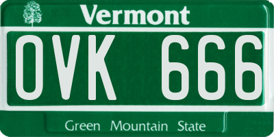 VT license plate OVK666