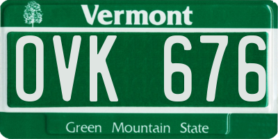 VT license plate OVK676